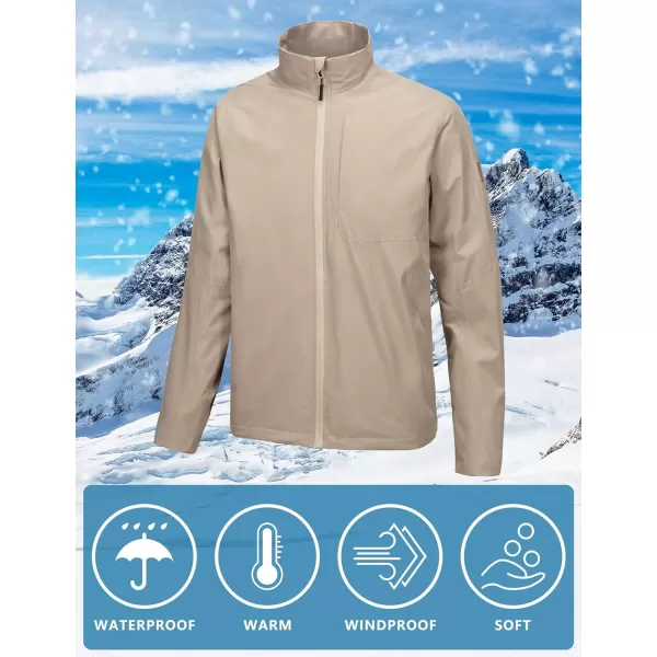 Little Donkey Andy Men's Waterproof Windbreaker Jacket, Fleece Lined Rain Jackets, Warm Golf Jacket With Pockets