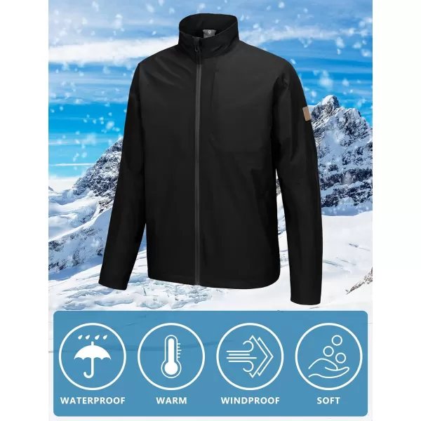 Little Donkey Andy Men's Waterproof Windbreaker Jacket, Fleece Lined Rain Jackets, Warm Golf Jacket With Pockets