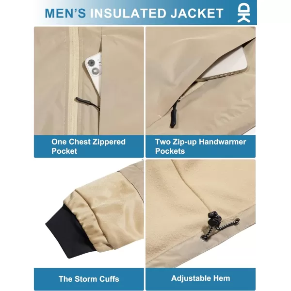 Little Donkey Andy Men's Waterproof Windbreaker Jacket, Fleece Lined Rain Jackets, Warm Golf Jacket With Pockets