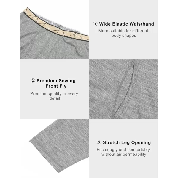 Little Donkey Andy Men's Wool Thermal Underwear, Wicking Base Layer Men Cold Weather
