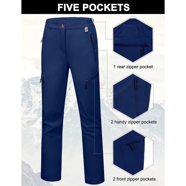Little Donkey Andy Softshell Fleece Lined Cargo Pants for Women Water Resistance Outdoor Hiking Tactical Trousers