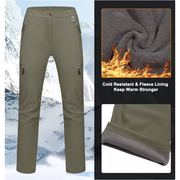 Little Donkey Andy Softshell Fleece Lined Cargo Pants for Women Water Resistance Outdoor Hiking Tactical Trousers