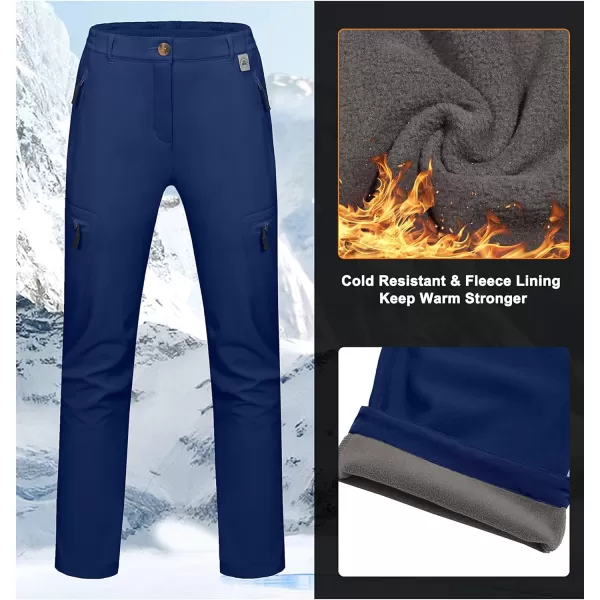 Little Donkey Andy Softshell Fleece Lined Cargo Pants for Women Water Resistance Outdoor Hiking Tactical Trousers