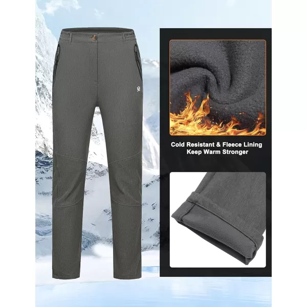 Little Donkey Andy Softshell Fleece Lined Cargo Pants for Women Water Resistance Outdoor Hiking Tactical Trousers