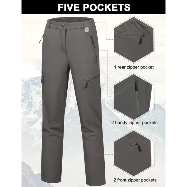 Little Donkey Andy Softshell Fleece Lined Cargo Pants for Women Water Resistance Outdoor Hiking Tactical Trousers