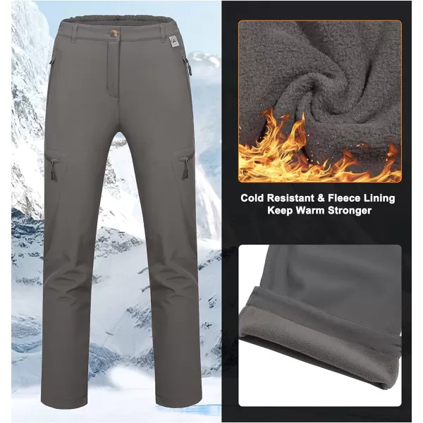 Little Donkey Andy Softshell Fleece Lined Cargo Pants for Women Water Resistance Outdoor Hiking Tactical Trousers