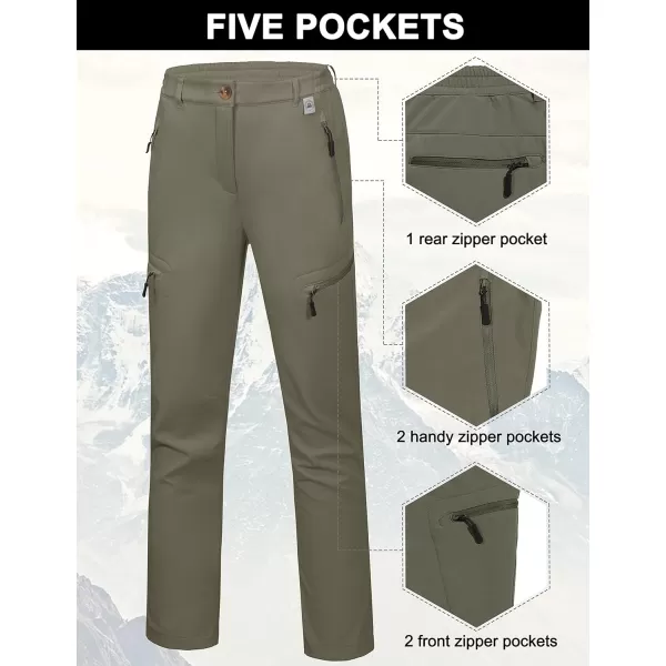 Little Donkey Andy Softshell Fleece Lined Cargo Pants for Women Water Resistance Outdoor Hiking Tactical Trousers