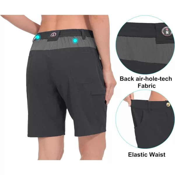 Little Donkey Andy Women's 9 Inch Inseam Golf Shorts, Lightweight Quick Dry Hiking Shorts, Zippered Pockets