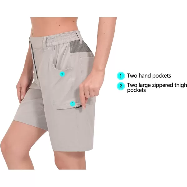 Little Donkey Andy Women's 9 Inch Inseam Golf Shorts, Lightweight Quick Dry Hiking Shorts, Zippered Pockets