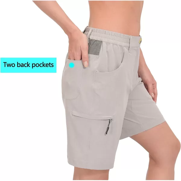 Little Donkey Andy Women's 9 Inch Inseam Golf Shorts, Lightweight Quick Dry Hiking Shorts, Zippered Pockets