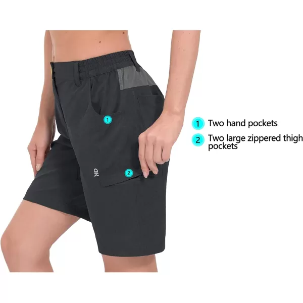 Little Donkey Andy Women's 9 Inch Inseam Golf Shorts, Lightweight Quick Dry Hiking Shorts, Zippered Pockets