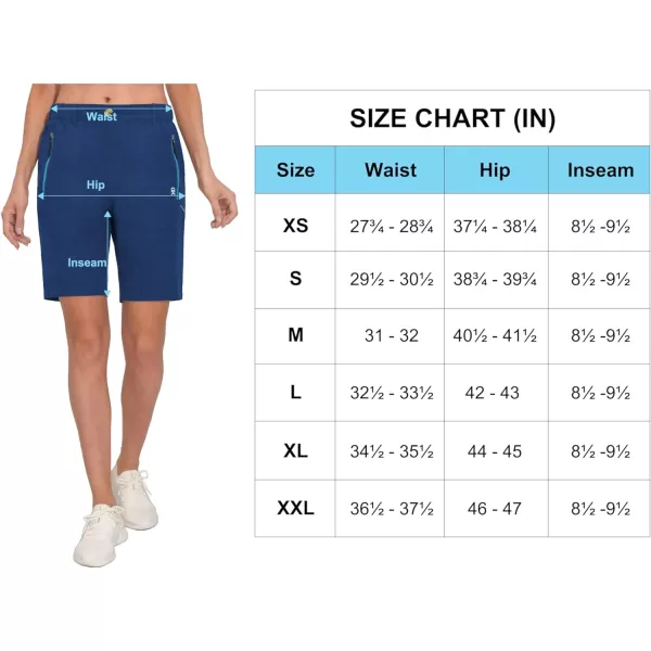 Little Donkey Andy Women's 9 Inches Shorts Lightweight Quick Dry Stretch Hiking Golf Travel