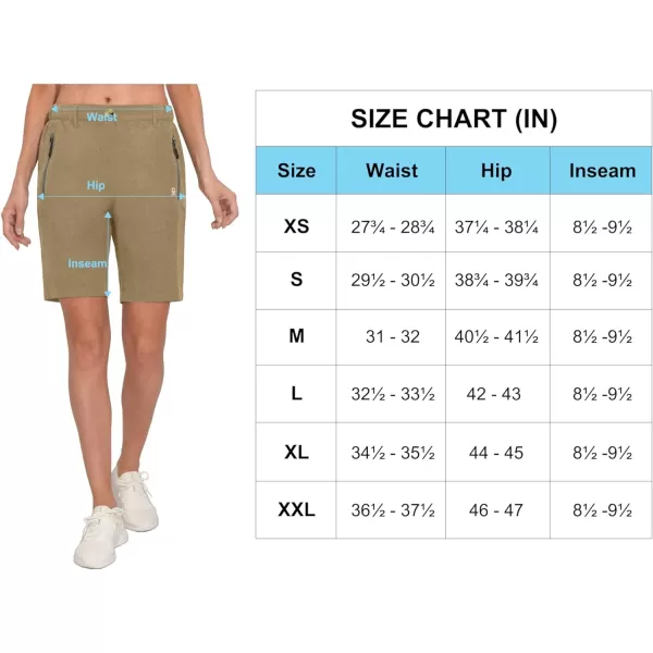 Little Donkey Andy Women's 9 Inches Shorts Lightweight Quick Dry Stretch Hiking Golf Travel