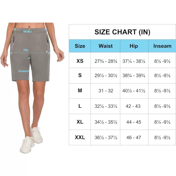 Little Donkey Andy Women's 9 Inches Shorts Lightweight Quick Dry Stretch Hiking Golf Travel