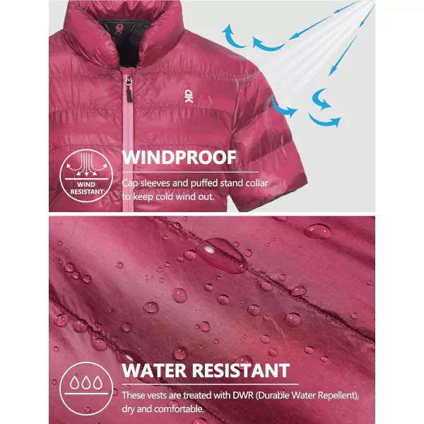 Little Donkey Andy Women's Lightweight Short Sleeve Jacket, Warm Windproof Puffer Vest for Travel Hiking Running