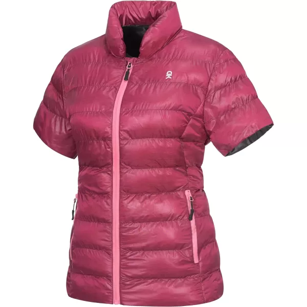 Little Donkey Andy Women's Lightweight Short Sleeve Jacket, Warm Windproof Puffer Vest for Travel Hiking Running