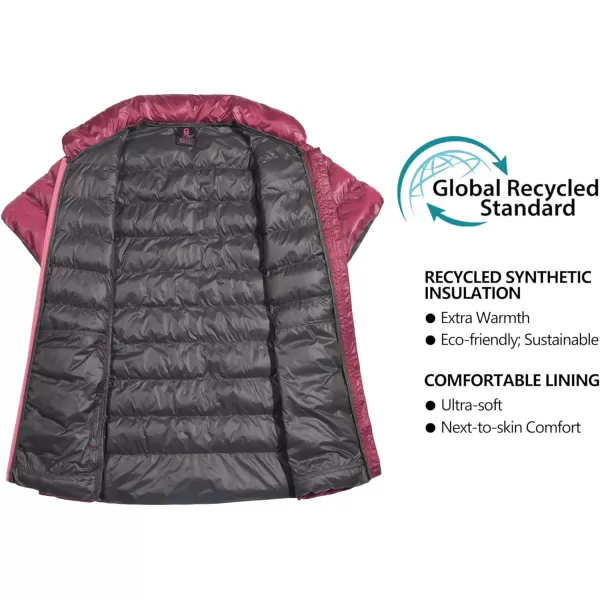 Little Donkey Andy Women's Lightweight Short Sleeve Jacket, Warm Windproof Puffer Vest for Travel Hiking Running