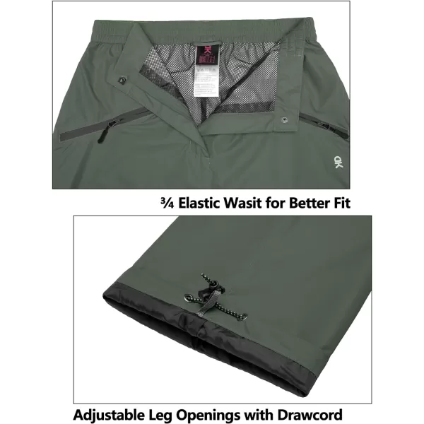 Little Donkey Andy Women's Lightweight Waterproof Rain Pants Breathable Hiking Pants for Outdoor Fishing
