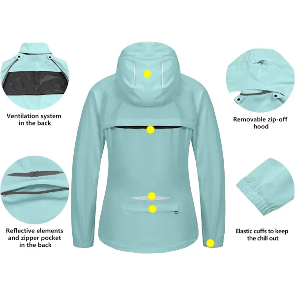 Little Donkey Andy Women's Quick-Dry Running Jacket UPF 50+ Cycling Jacket with Detachable Sleeves and Hood