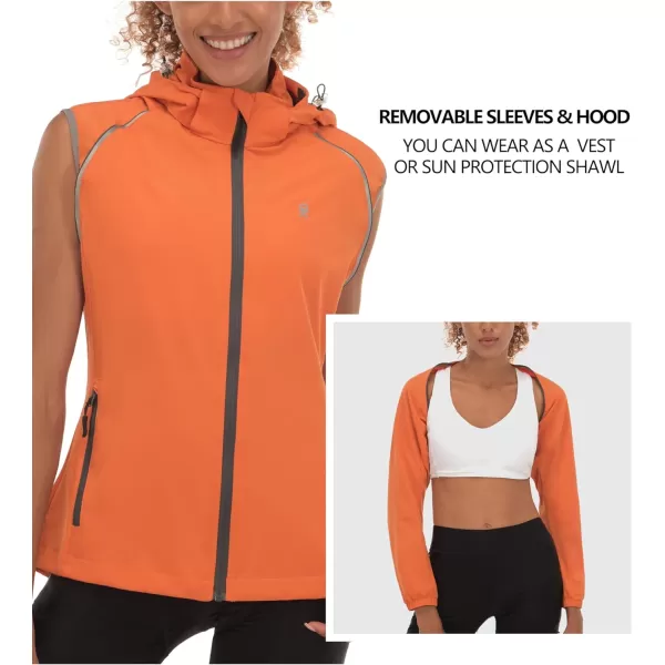 Little Donkey Andy Women's Quick-Dry Running Jacket UPF 50+ Cycling Jacket with Detachable Sleeves and Hood
