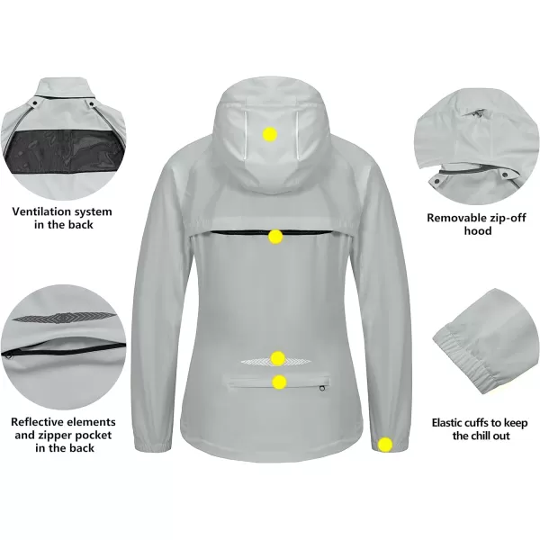 Little Donkey Andy Women's Quick-Dry Running Jacket UPF 50+ Cycling Jacket with Detachable Sleeves and Hood