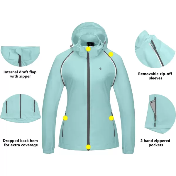 Little Donkey Andy Women's Quick-Dry Running Jacket UPF 50+ Cycling Jacket with Detachable Sleeves and Hood