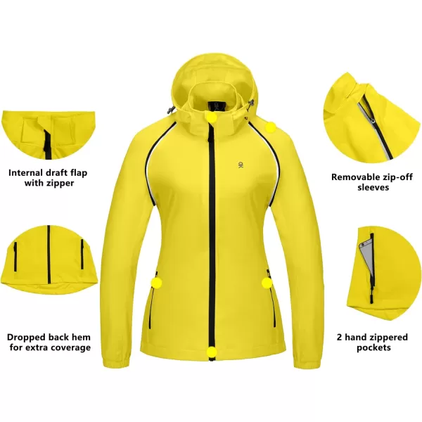 Little Donkey Andy Women's Quick-Dry Running Jacket UPF 50+ Cycling Jacket with Detachable Sleeves and Hood