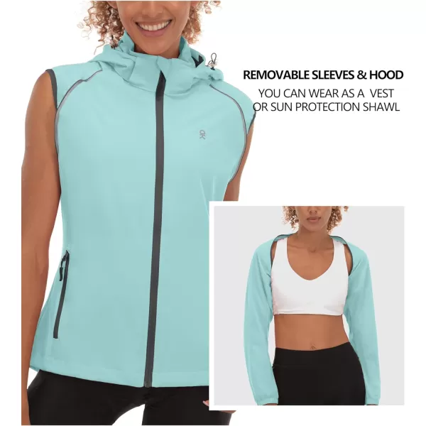 Little Donkey Andy Women's Quick-Dry Running Jacket UPF 50+ Cycling Jacket with Detachable Sleeves and Hood