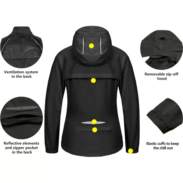 Little Donkey Andy Women's Quick-Dry Running Jacket UPF 50+ Cycling Jacket with Detachable Sleeves and Hood