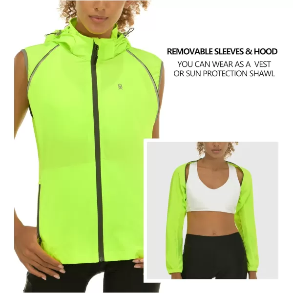Little Donkey Andy Women's Quick-Dry Running Jacket UPF 50+ Cycling Jacket with Detachable Sleeves and Hood