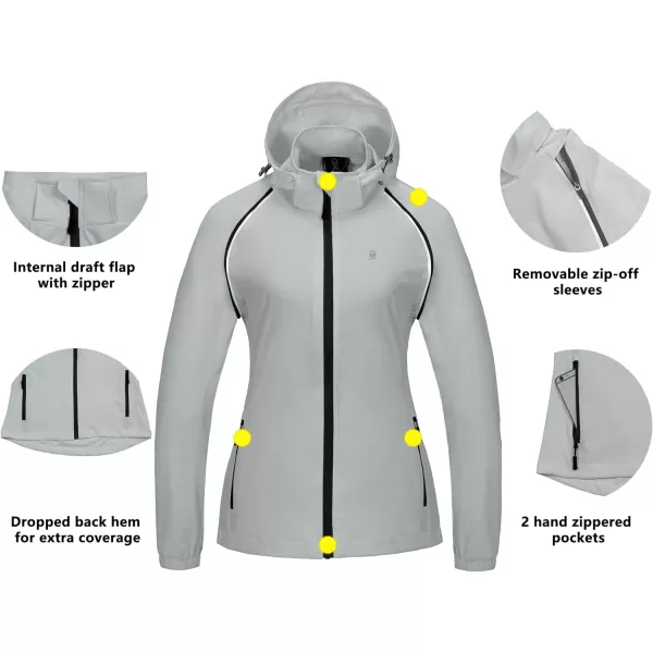 Little Donkey Andy Women's Quick-Dry Running Jacket UPF 50+ Cycling Jacket with Detachable Sleeves and Hood