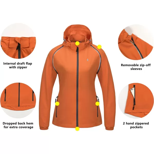 Little Donkey Andy Women's Quick-Dry Running Jacket UPF 50+ Cycling Jacket with Detachable Sleeves and Hood