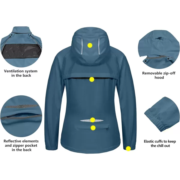 Little Donkey Andy Women's Quick-Dry Running Jacket UPF 50+ Cycling Jacket with Detachable Sleeves and Hood