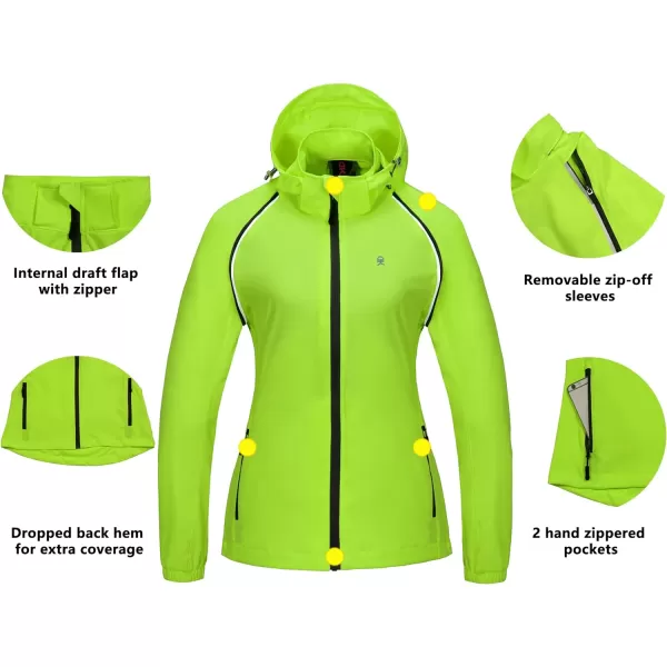 Little Donkey Andy Women's Quick-Dry Running Jacket UPF 50+ Cycling Jacket with Detachable Sleeves and Hood