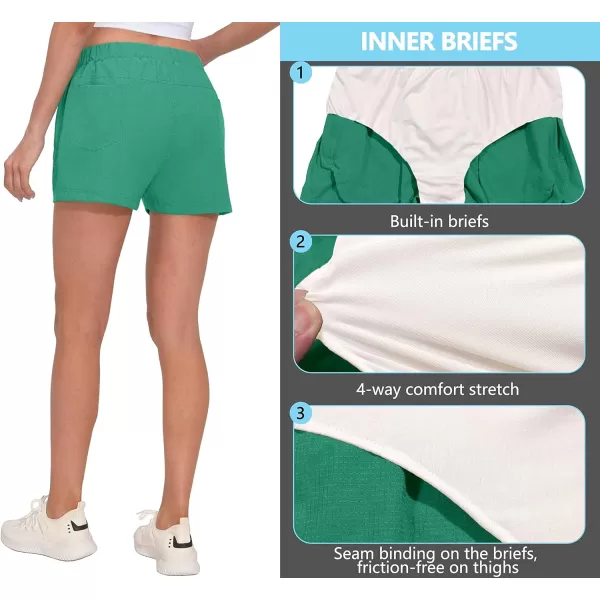 Little Donkey Andy Women's Quick Dry Running Shorts, 3 Inch Breathable Golf Hiking Athletic Shorts with Liner, Air Hole Tech