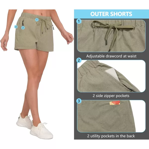 Little Donkey Andy Women's Quick Dry Running Shorts, 3 Inch Breathable Golf Hiking Athletic Shorts with Liner, Air Hole Tech