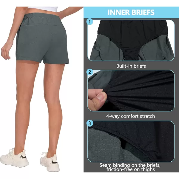 Little Donkey Andy Women's Quick Dry Running Shorts, 3 Inch Breathable Golf Hiking Athletic Shorts with Liner, Air Hole Tech