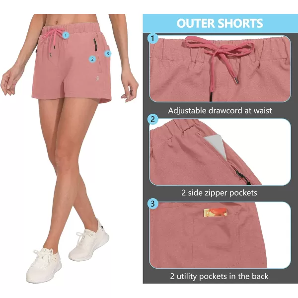 Little Donkey Andy Women's Quick Dry Running Shorts, 3 Inch Breathable Golf Hiking Athletic Shorts with Liner, Air Hole Tech