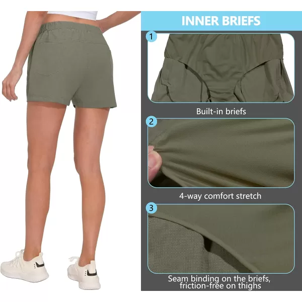 Little Donkey Andy Women's Quick Dry Running Shorts, 3 Inch Breathable Golf Hiking Athletic Shorts with Liner, Air Hole Tech