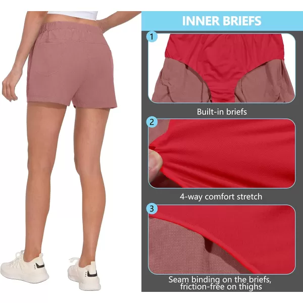 Little Donkey Andy Women's Quick Dry Running Shorts, 3 Inch Breathable Golf Hiking Athletic Shorts with Liner, Air Hole Tech