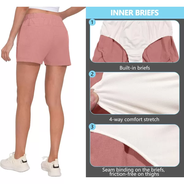 Little Donkey Andy Women's Quick Dry Running Shorts, 3 Inch Breathable Golf Hiking Athletic Shorts with Liner, Air Hole Tech