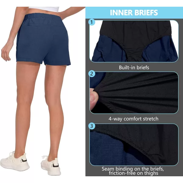 Little Donkey Andy Women's Quick Dry Running Shorts, 3 Inch Breathable Golf Hiking Athletic Shorts with Liner, Air Hole Tech