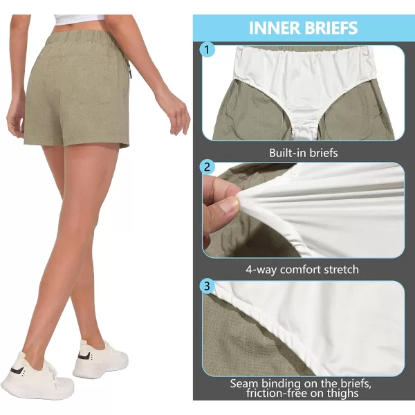 Little Donkey Andy Women's Quick Dry Running Shorts, 3 Inch Breathable Golf Hiking Athletic Shorts with Liner, Air Hole Tech