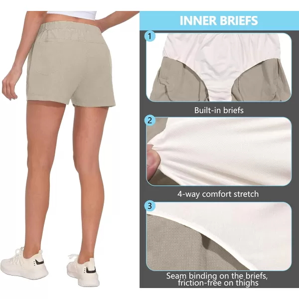 Little Donkey Andy Women's Quick Dry Running Shorts, 3 Inch Breathable Golf Hiking Athletic Shorts with Liner, Air Hole Tech