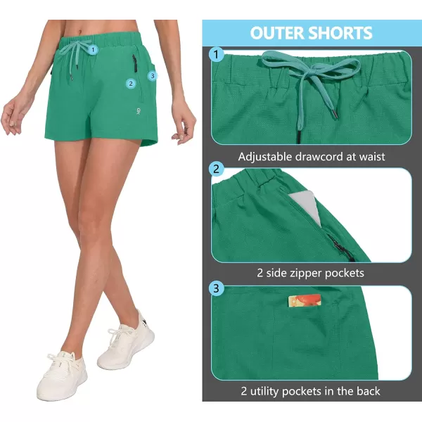 Little Donkey Andy Women's Quick Dry Running Shorts, 3 Inch Breathable Golf Hiking Athletic Shorts with Liner, Air Hole Tech