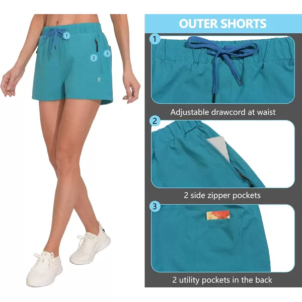 Little Donkey Andy Women's Quick Dry Running Shorts, 3 Inch Breathable Golf Hiking Athletic Shorts with Liner, Air Hole Tech