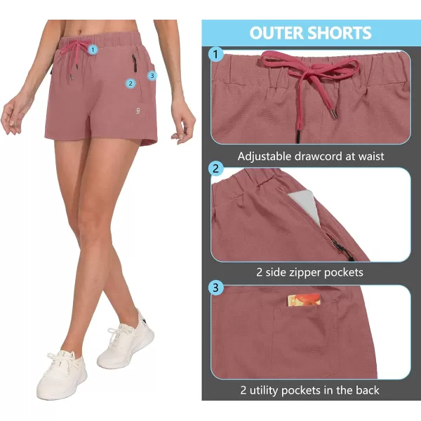 Little Donkey Andy Women's Quick Dry Running Shorts, 3 Inch Breathable Golf Hiking Athletic Shorts with Liner, Air Hole Tech