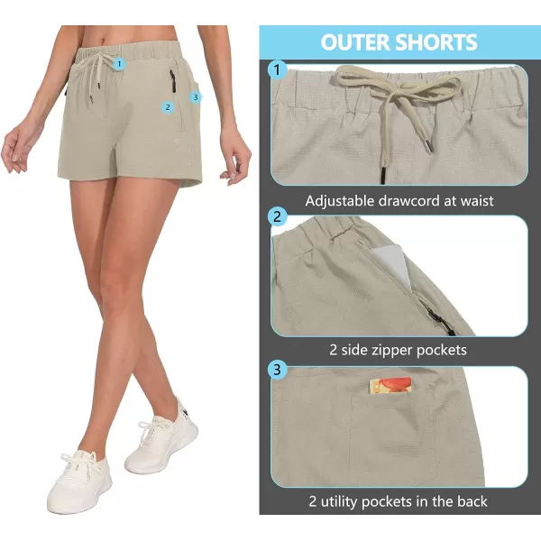 Little Donkey Andy Women's Quick Dry Running Shorts, 3 Inch Breathable Golf Hiking Athletic Shorts with Liner, Air Hole Tech
