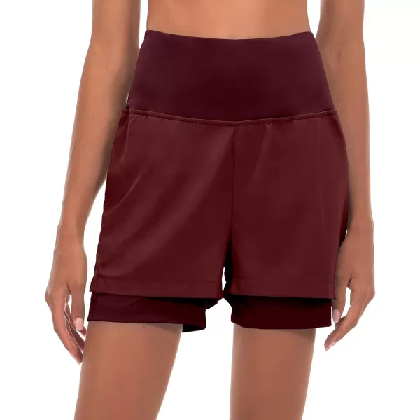 Little Donkey Andy Women's Quick-Dry Running Shorts, High Waist Stretch Workout Hiking Bicycle Athletic Shorts with Liner