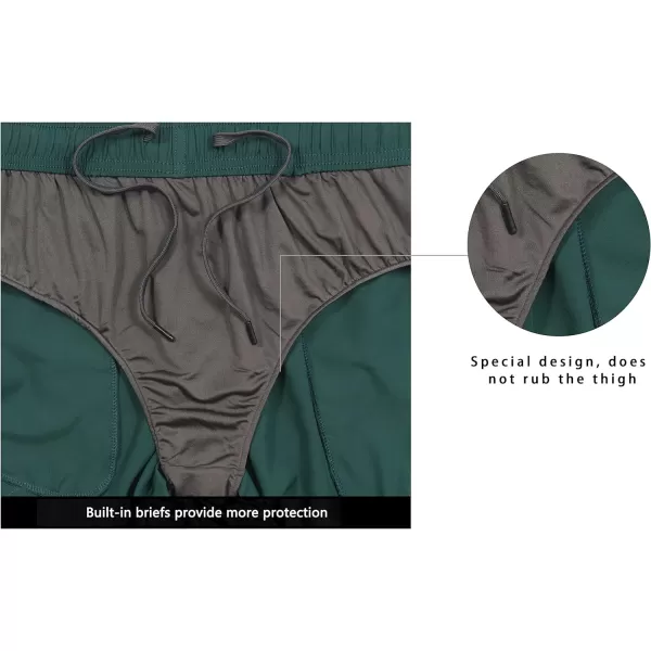 Little Donkey Andy Women's Quick-Dry Running Shorts, High Waist Stretch Workout Hiking Bicycle Athletic Shorts with Liner